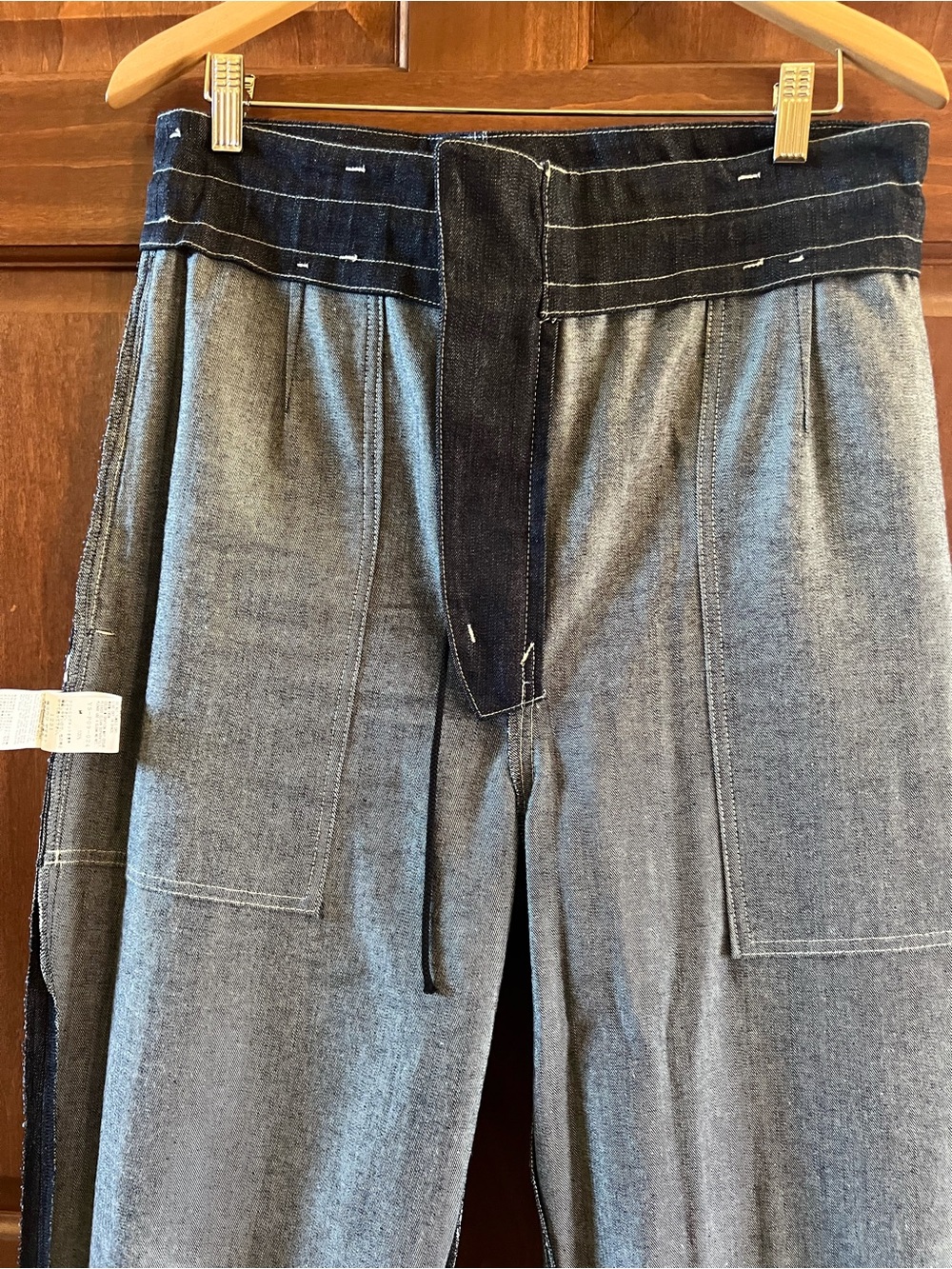 Yohji Yamamoto Jeans Dark Denim Pants Wide Leg Blue Indigo Size S (2 Japanese) - Picture 9 of 15